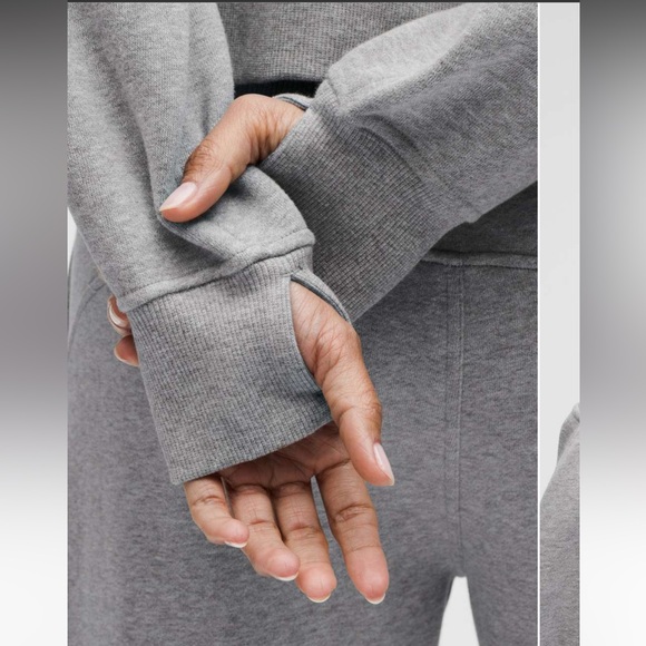 Lululemon Oversized Full-Zip Scuba Hoodie Heathered Core Medium Grey - Picture 5 of 10